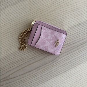 Coach Zip Card Case in Pink